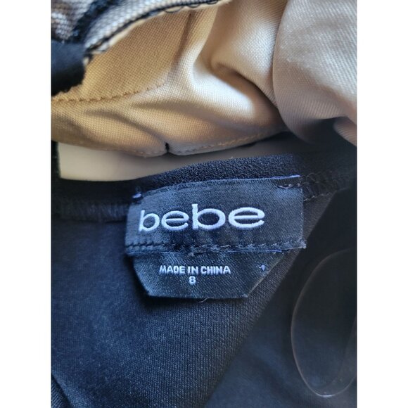 Bebe Black Embroidered Halter Top Size 8 Party Event Clubwear Wedding Cocktail - Picture 9 of 14